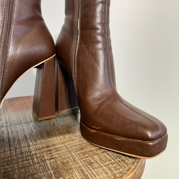 Steve Madden Womens Felicity Faux Leather Square Toe Ankle Boots Size 7.5 - Picture 4 of 7